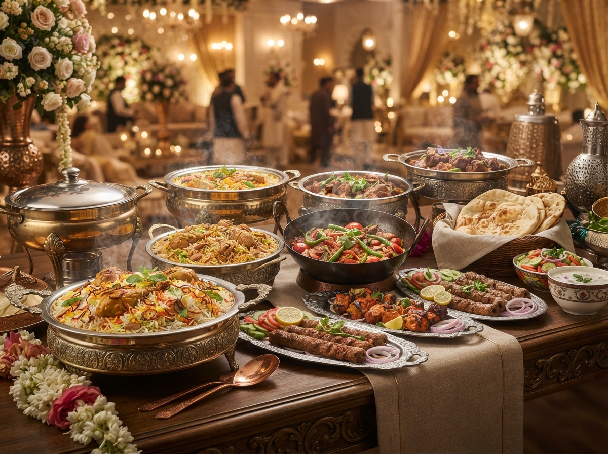 Signature catering dishes prepared by Noor Food & Catering Center for events